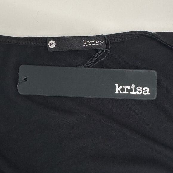 NWT | Krisa | Surplice Long Sleeve Asymmetrical Midi | Black | Medium - Picture 9 of 16